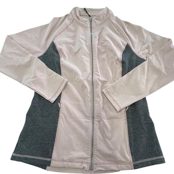 NYDJ Jacket Womens Medium Pink Gray Full Zip Long Sleeve Athletic Stretch - Picture 1 of 8